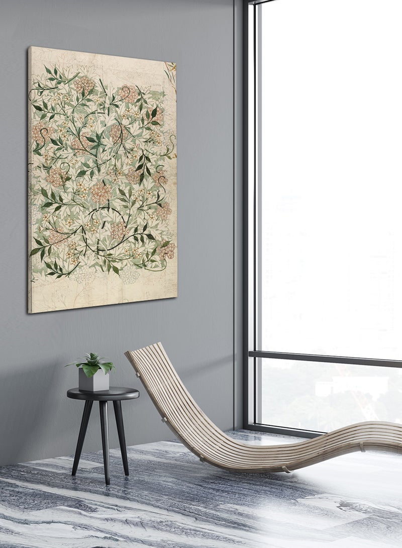 LOWHA Canvas Wall Art Stretched Over Wooden Frame with Floral Pattern Painting - Image 1
