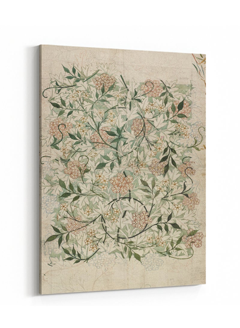 LOWHA Canvas Wall Art Stretched Over Wooden Frame with Floral Pattern Painting - Image 4