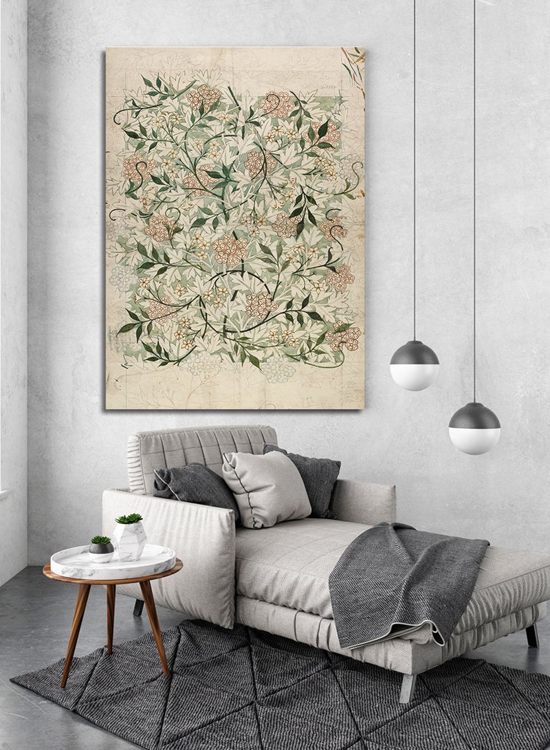 LOWHA Canvas Wall Art Stretched Over Wooden Frame with Floral Pattern Painting - Image 2
