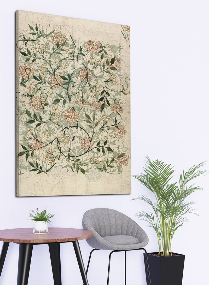 LOWHA Canvas Wall Art Stretched Over Wooden Frame with Floral Pattern Painting - Image 3