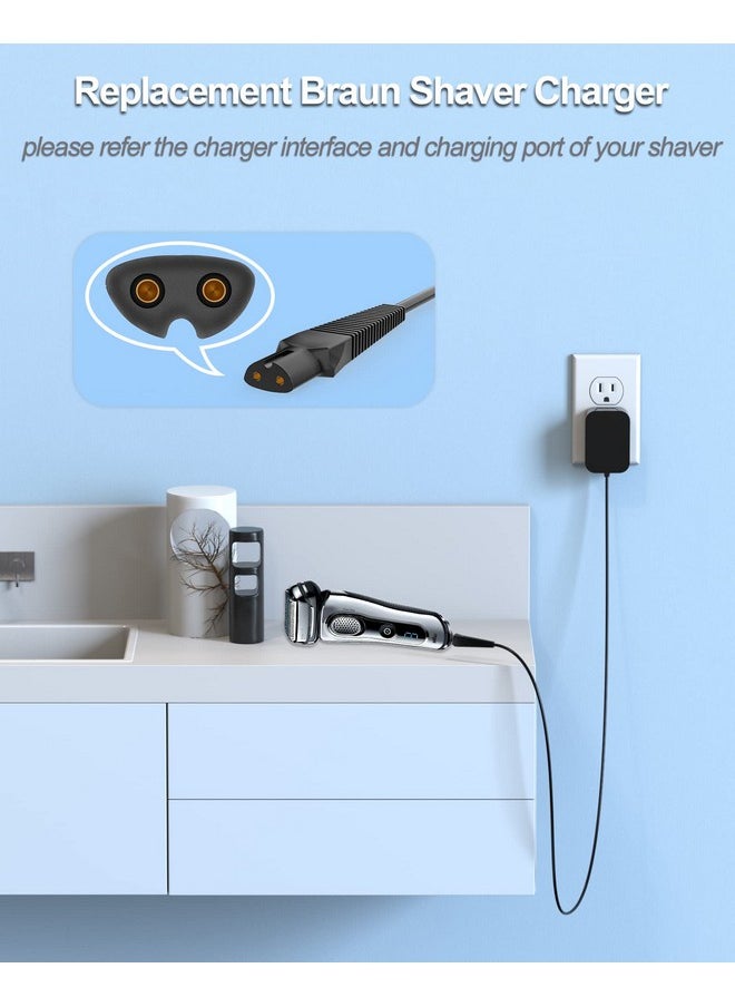 VHBW - Braun Shaver Charger 12V Power Cord For Braun Series 7 9 3 5 1 Xt5 Electric Razor 3040S 340S 9385Cc 370 720 760Cc 790Cc 720S4 7865Cc 9090Cc 9330S 5018S 7020S 9095Cc 3350Cc4 390Cc - Image 1
