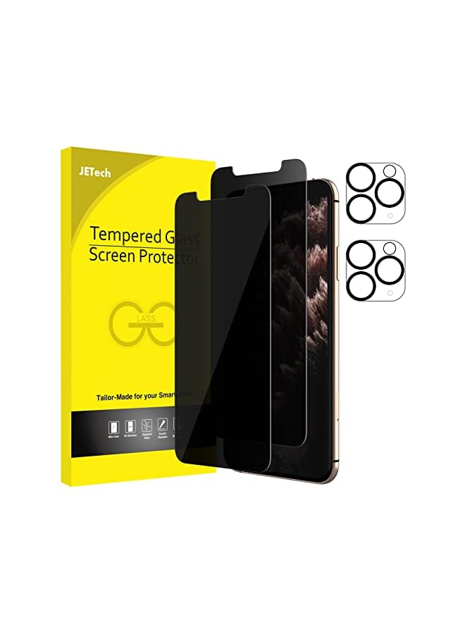 Jetech Privacy Screen Protector For Iphone 11 Pro 5.8-Inch With Camera Lens Protector, Anti Spy Tempered Glass Film, 2-Pack Each - Image 1
