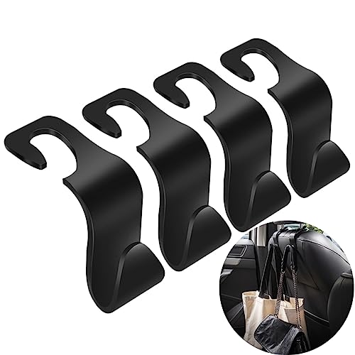 VTECHOLOGY Car Seat Headrest Hook 4 Pack Vehicle Backpack Hooks Hanger Vehicles Holder Organizer for Purses,Bags,Cloths,Car Water Bottle Hook Seat Accessories - Image 1