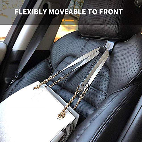 VTECHOLOGY Car Seat Headrest Hook 4 Pack Vehicle Backpack Hooks Hanger Vehicles Holder Organizer for Purses,Bags,Cloths,Car Water Bottle Hook Seat Accessories - Image 2
