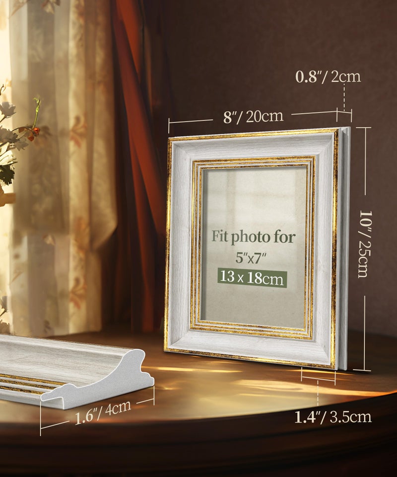 Afuly 5x7 إطارات صور عتيقة مجموعة من 3 عتيقة الصورة الرجعية - Image 3