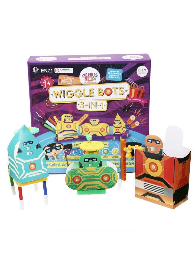 Genius Box - Play Some Learning Genius Box Educational Toy - Play Some Learning 3 in 1 Activity S.T.E.M Learning Kit for Children Age 7+ : Wiggle Bot Activity Kit - Multicolor - Image 2