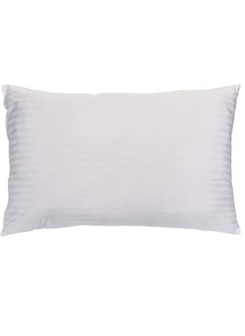 Maestro - Maestro 2 Pcs Stripe Hotel Cushion Filler 90 GSM outer fabric, 400 grams with Microfiber filling, Size: 30 x 50, White - Image 1