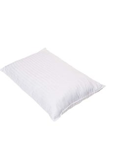Maestro Maestro 2 Pcs Stripe Hotel Cushion Filler 90 GSM outer fabric, 400 grams with Microfiber filling, Size: 30 x 50, White  - Image 2