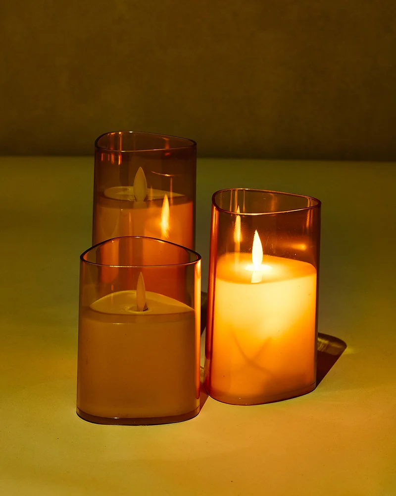 REDTAG Yellow Floating Light LED Candle Set With Button Cell ( 3 Piece)