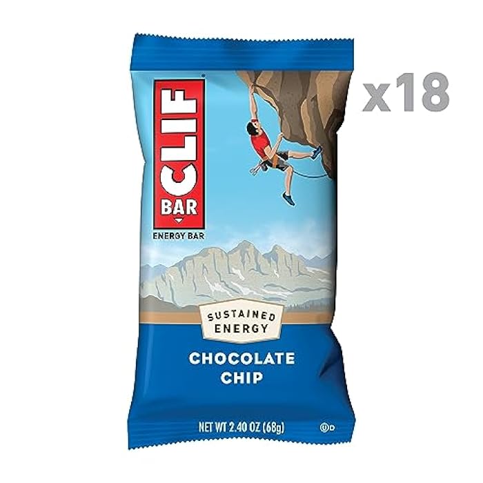 Clif Bar بار كليف - رقائق الشوكولاتة - مصنوع من الشوفان العضوي - 10 جرام بروتين - غير معدّل وراثياً - نباتي - بار الطاقة - 2.4 أونصة (18 عبوة) - Image 3