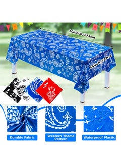 4 Pack Western Party Tablecloth Paisley Bandana Table Cover Plastic Rectangle Tablecloth For Western Cowboy Party Themed Party Decorations 54 X 108 Inch (White Black Red Blue) - pzsku/Z2E4262DFD0C88B0D304CZ/45/_/1692166294/777f4e30-a01e-47a3-b06a-c6b42bff9390