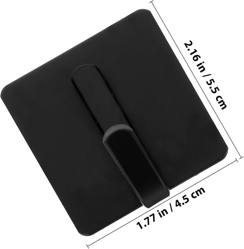 Black Self Adhesive Wall Hooks 6 Pack Strong Mount No Drill Bathroom Kitchen Door Hanger - Image 2