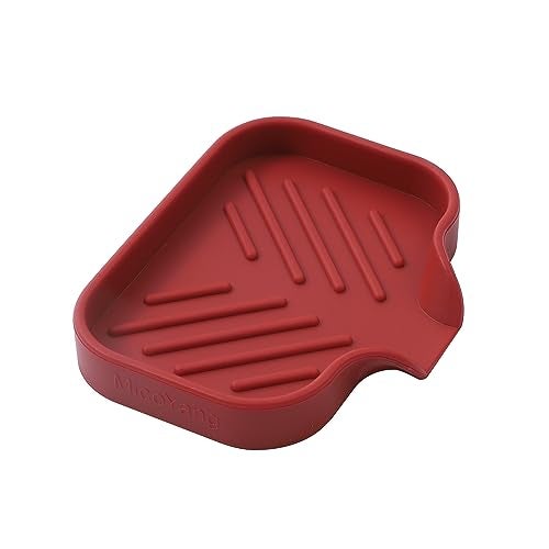 MicoYang Silicone Bathroom Soap Dishes with Drain SpoutBathroom and Kitchen Sink OrganizerSponge HolderDish Soap TrayPerfect for DispenserScrubberBottleCup on Sink or CounterRed 4932