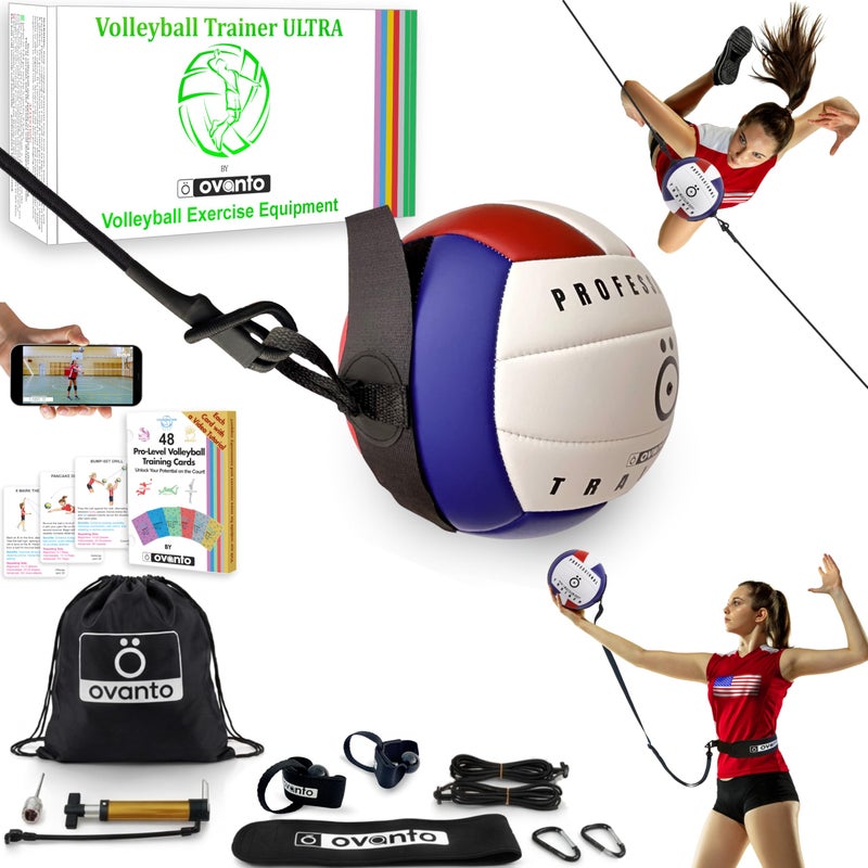 OVANTO Volleyball Training Equipment Aid Solo Volleyball Equipment in 4 Styles to Serve Spike Set and Pass Like a Pro Adjustable Volleyball Practice Equipment Gift for Beginners Experts - Image 2