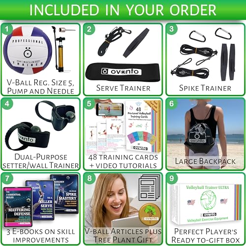 OVANTO Volleyball Training Equipment Aid Solo Volleyball Equipment in 4 Styles to Serve Spike Set and Pass Like a Pro Adjustable Volleyball Practice Equipment Gift for Beginners Experts - Image 3