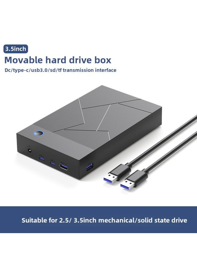صندوق القرص الصلب المحمول الخارجي مقاس 3.5 بوصة للكمبيوتر المحمول وسطح المكتب SATA Universal USB3.0 صندوق القرص الصلب متعدد الوظائف - اللون: 3.5 بوصة صندوق القرص الصلب متعدد الوظائف الماسي - Image 1