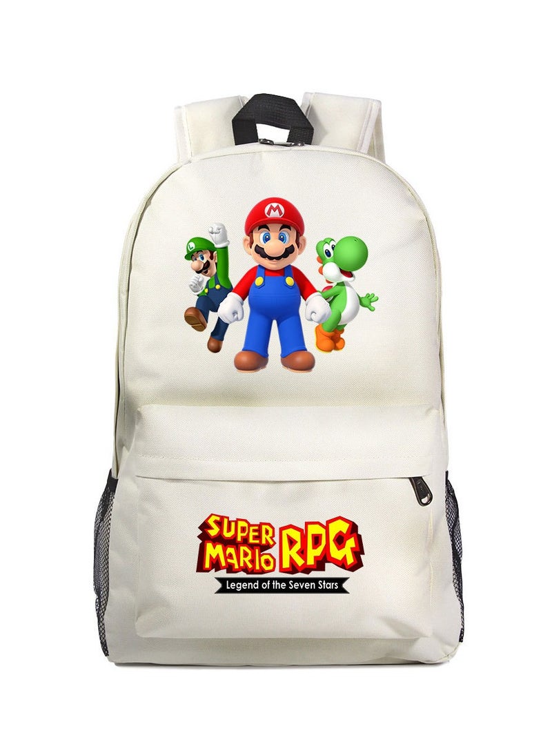 Super Mario Printed Cartoon Youth Large Capacity Men's and Women's Shoulders