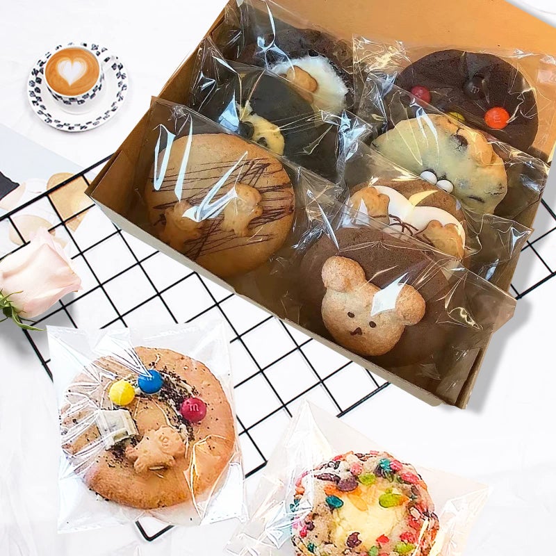 SUREHOME Cookie Bags with Seal, 200 Pcs 5x6 Inch Clear Self Sealing Cellophane Bags for Cookie Packaging Resealable Cello Treat Bag Plastic Individual Cookies Bag for Gift Giving Favors Candy Wrappers - Image 3