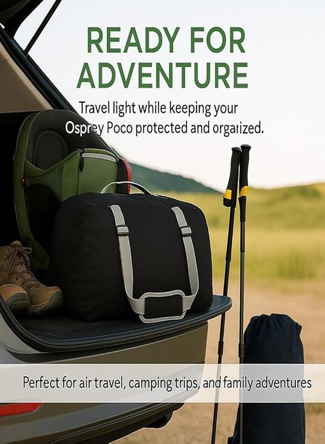 Quintriae Carrying Case Fits for Ospery Poco Child Carrier, Heavy-Duty Hiking Backpack Travel Bag with Padded Shoulder Strap - Water-Resistant, Airport Gate Check Ready, Foldable Design for All Poco Models - Image 4