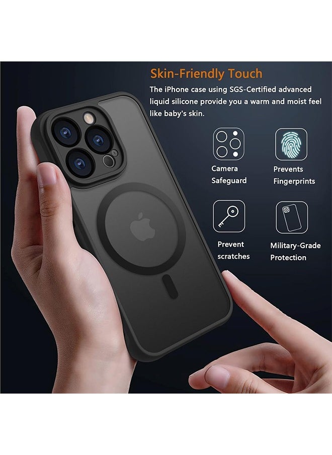 Generic for iPhone 16 Pro Case,MagSafe,Shockproof Protection,Magnetic Phone Case,Translucent Matte Back，Black  - Image 2