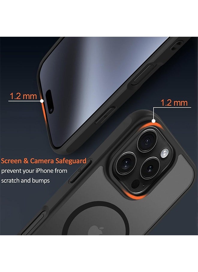 Generic for iPhone 16 Pro Case,MagSafe,Shockproof Protection,Magnetic Phone Case,Translucent Matte Back，Black  - Image 4