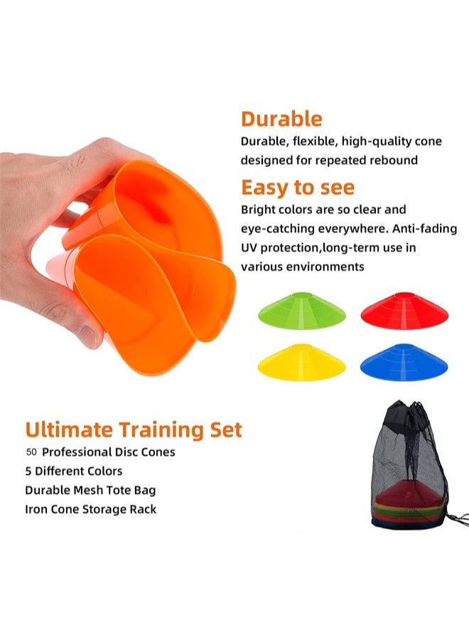 هومستر 50 جهاز كمبيوتر شخصي كرة القدم مخروطات, مرونة تدريب القرص مخروط, معدات تدريب كرة القدم, PE المواد مع مرونة ممتازة ومتانة, لكرة القدم, كرة السلة الرياضة ملعب مخروط علامات - Image 4