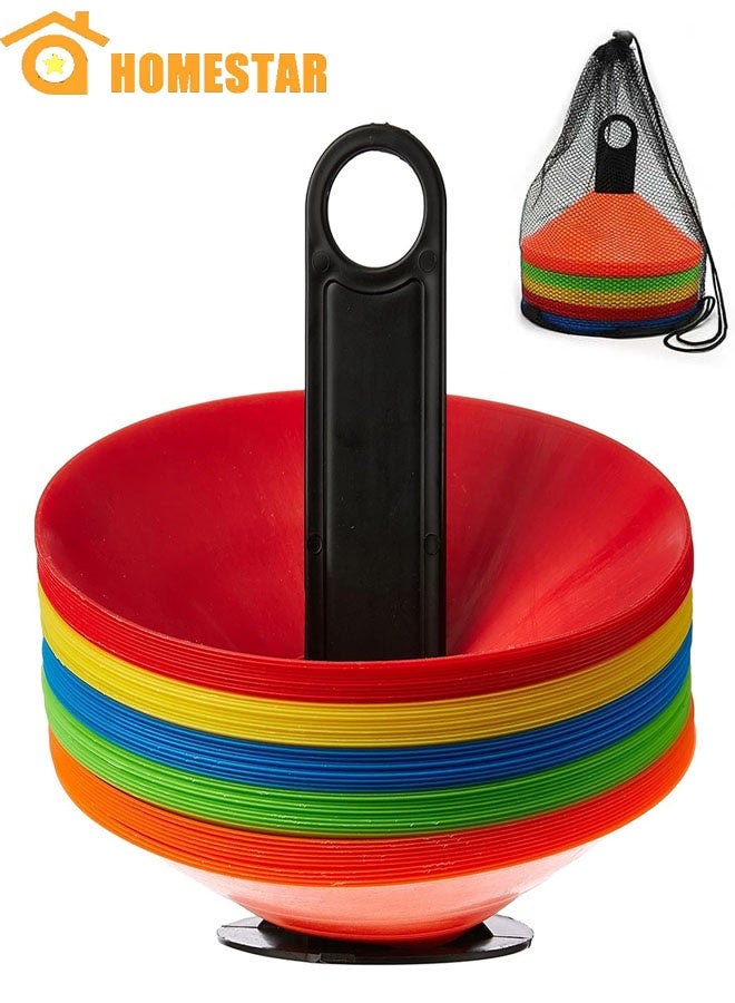 هومستر 50 جهاز كمبيوتر شخصي كرة القدم مخروطات, مرونة تدريب القرص مخروط, معدات تدريب كرة القدم, PE المواد مع مرونة ممتازة ومتانة, لكرة القدم, كرة السلة الرياضة ملعب مخروط علامات - Image 1
