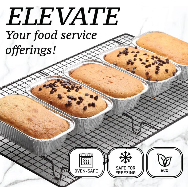 Spare Essentials (55 Pack) 1LB Mini Foil Loaf Pans - 1 Pound Disposable Aluminum Baking Pans for Individual Bread, Cake, Meatloaf - Small Loaf Pans with Liners, Small Bread Tins 6 x 3.5 x 2 - Image 3