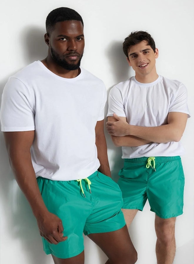 Trendyol Man Green Basic Standard Size Swimsuit Swim Shorts - Image 2