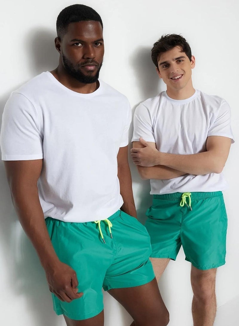 Trendyol Man Green Basic Standard Size Swimsuit Swim Shorts - Image 2