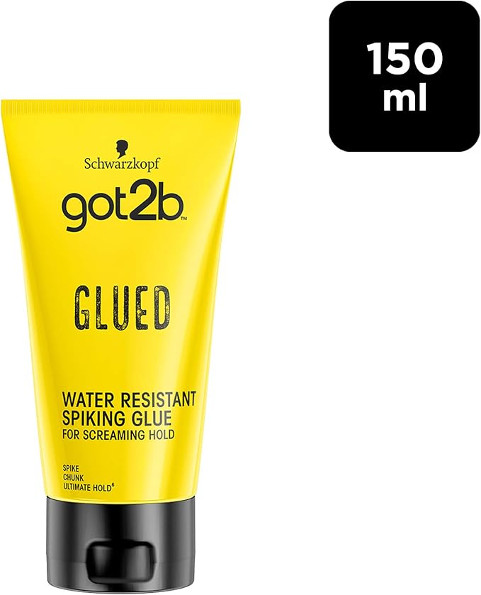 Got2b Schwarzkopf got2b Glued Spiking Glue Hair Gel Water Resistant Strong Hold for Up to 72 Hours 150 ml Pack of 6