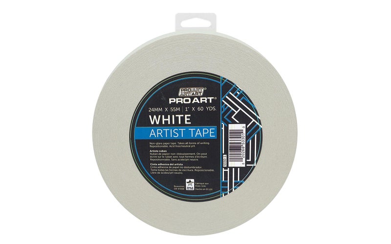 Pro Art 1-Inch by 60-Yards White Artist Tape (5330-1),White, 1-inch x 60-yard Roll - Image 1