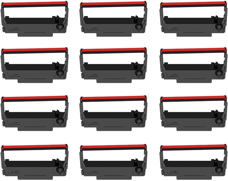 Bigger 12-Pack ERC30 ERC-30 ERC 30 34 38 B/R Compatible Cash Register Ink Ribbon Used for ERC38 NK506 TM-U220 M188B, BTP-M300, GRC-220BR SBR-275 (Black and Red) - Image 1