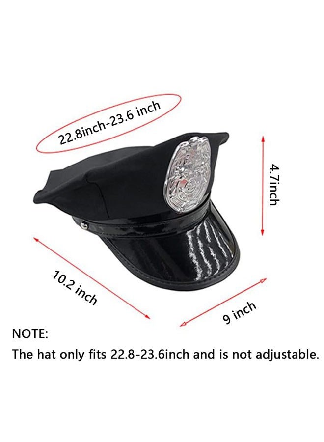 GUDVES Police Adults Hat Cop Cosplay Hat Captain Hat Officer Hat Accessories Stage Performance Military Caps Police Halloween Party (A) - Image 5