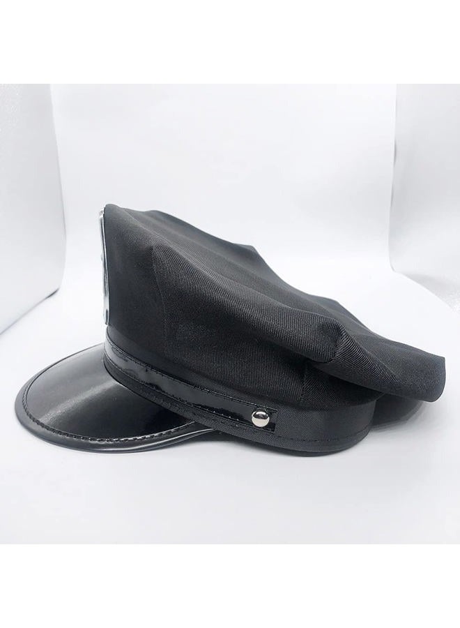 GUDVES Police Adults Hat Cop Cosplay Hat Captain Hat Officer Hat Accessories Stage Performance Military Caps Police Halloween Party (A) - Image 4