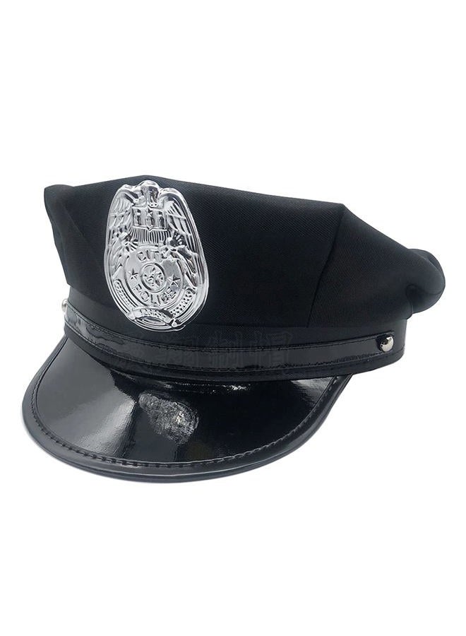 GUDVES Police Adults Hat Cop Cosplay Hat Captain Hat Officer Hat Accessories Stage Performance Military Caps Police Halloween Party (A) - Image 1