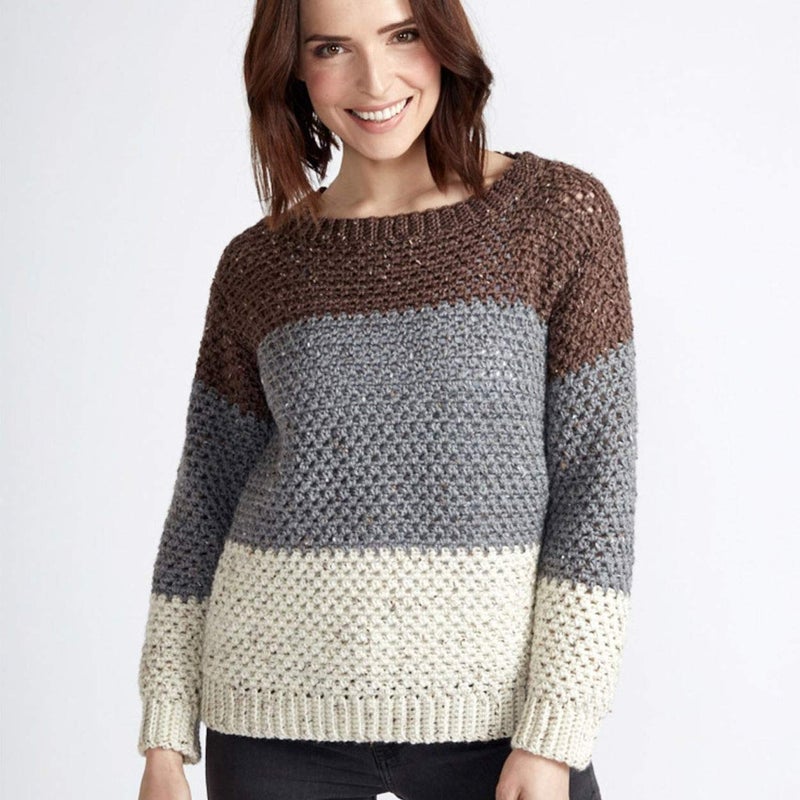 Caron Simply Soft Tweeds Yarn (4) Medium Gauge 100% Acrylic - 5oz - Gray - Machine Wash & Dry - Image 4