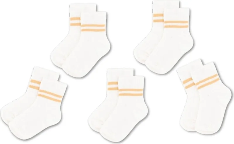 Novibaby 5-Pack Cotton Kids College Socks Baby Unisex Girls Women Boys School Socks, White Black Pink