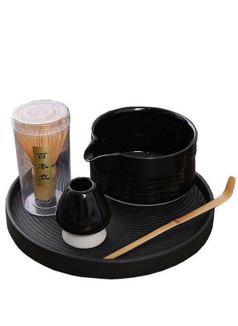 Japanese Matcha Tea Set-4pcs,   Includes Matcha Bowl , Tea tray , Bamboo Matcha Whisk and Bamboo Scoop, Ceramic Matcha Kit