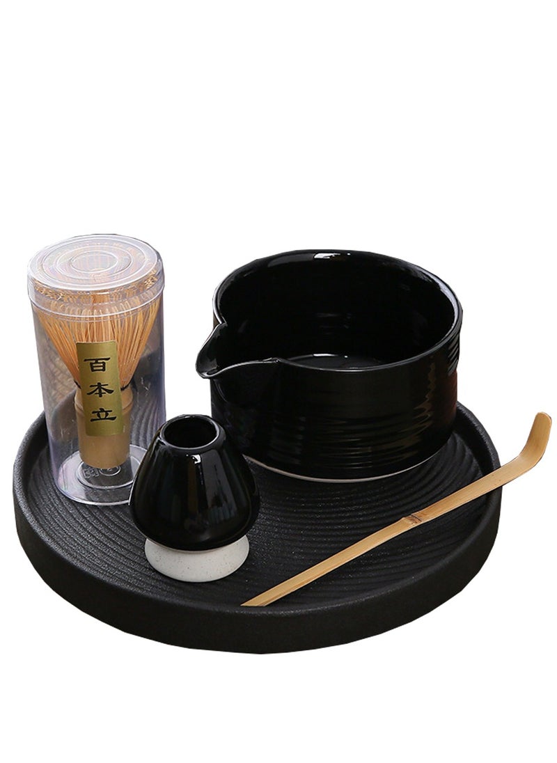 Al Aoyama Japanese Matcha Tea Set-4pcs,   Includes Matcha Bowl , Tea tray , Bamboo Matcha Whisk and Bamboo Scoop, Ceramic Matcha Kit  - Image 1