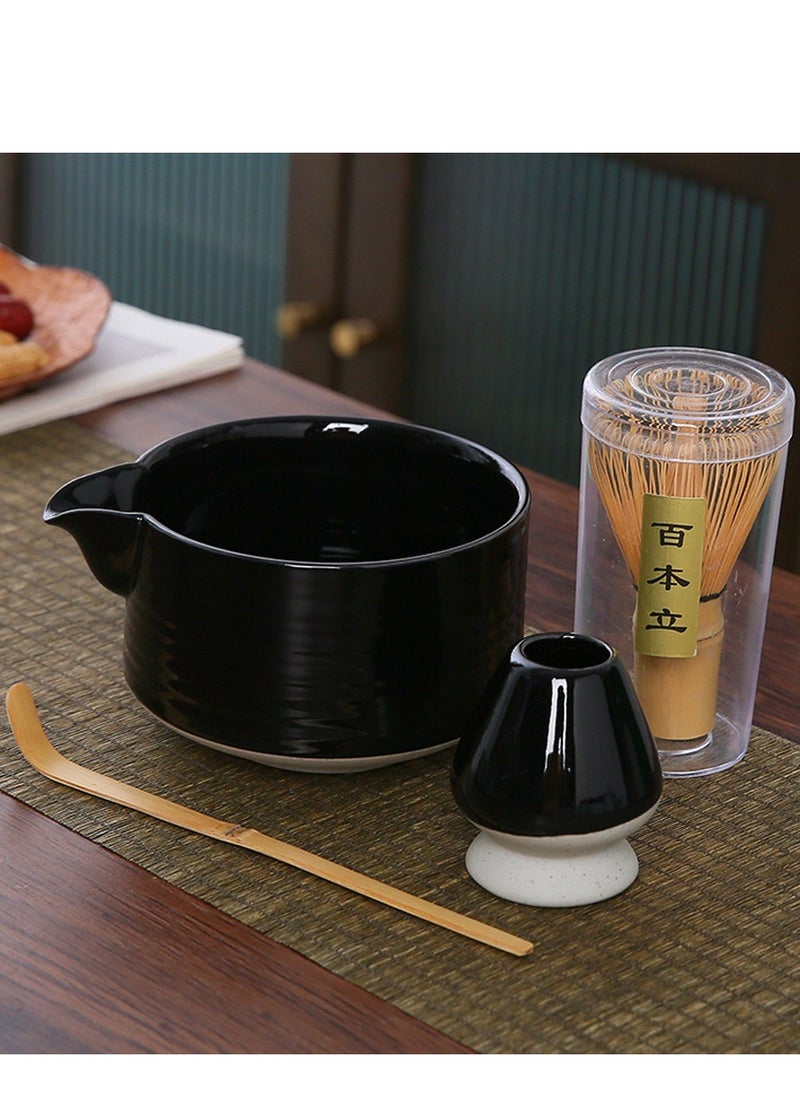 Al Aoyama Japanese Matcha Tea Set-4pcs,   Includes Matcha Bowl , Tea tray , Bamboo Matcha Whisk and Bamboo Scoop, Ceramic Matcha Kit  - Image 2