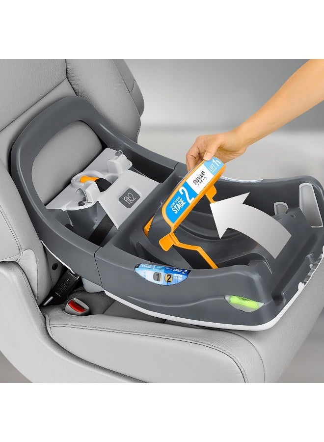 Chicco hicco Fit2® Infant & Toddler Car Seat Base, Stay-in-Car Base for Second Vehicle, Compatible with Chicco Fit2 Car Seat | Anthracite/Grey - Image 2