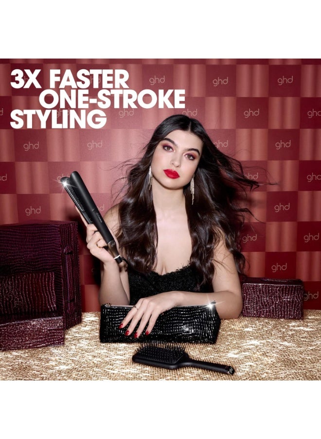 ghd Chronos Festive Gift Set - Hair Straightener with Paddle Brush & Heat-Resistant Bag & Mat | Black, Christmas Collection - Image 3