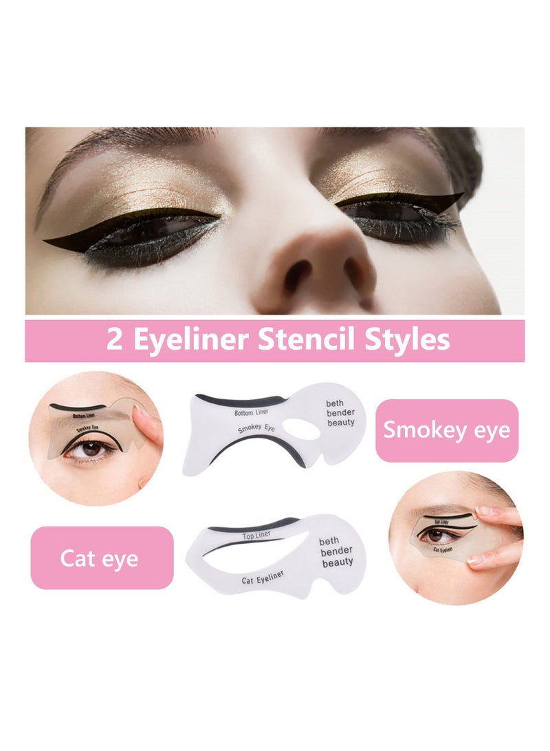 SYOSI, 20 Pcs Eye Make-Up Eyeliner Stencil Cards Template Sticker for Smokey or Winged Eye - Image 3
