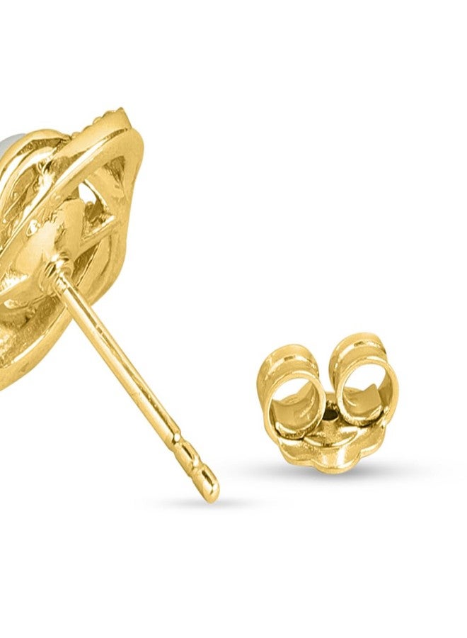 Zavya 925 Sterling Silver Abstract Pearl Gold Plated Stud Earrings | Gift for Women and Girls | With Certificate of Authenticity & 925 Stamp - Image 5