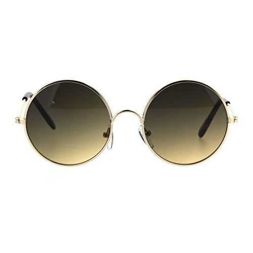 SA106 Kids Child Size Hippie Round Circle Lens Tie Dye Gradient Metal Sunglasses (brown) - Image 2