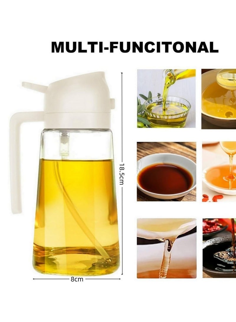 VENDIX Oil Sprayer for Cooking, 470ml 2in1 Olive OIL Glass DISPENSER  Bottle for Kitchen Oil Mister for Air Fryer, Salad, Frying, BBQ - Image 2