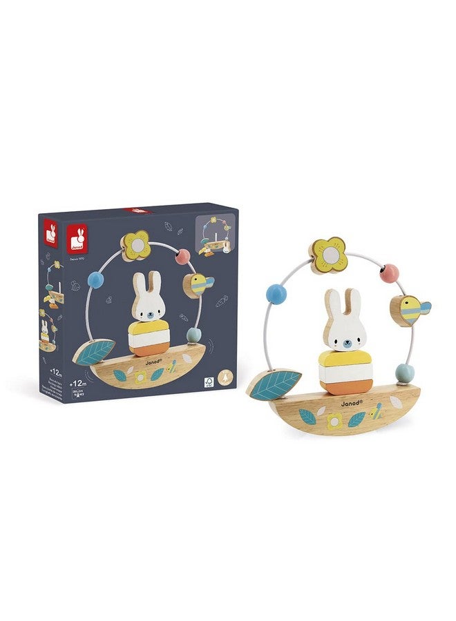 Janod - Pure Bead Maze and Rocking Rabbit - Ages 1+ - J05149, White - Image 2