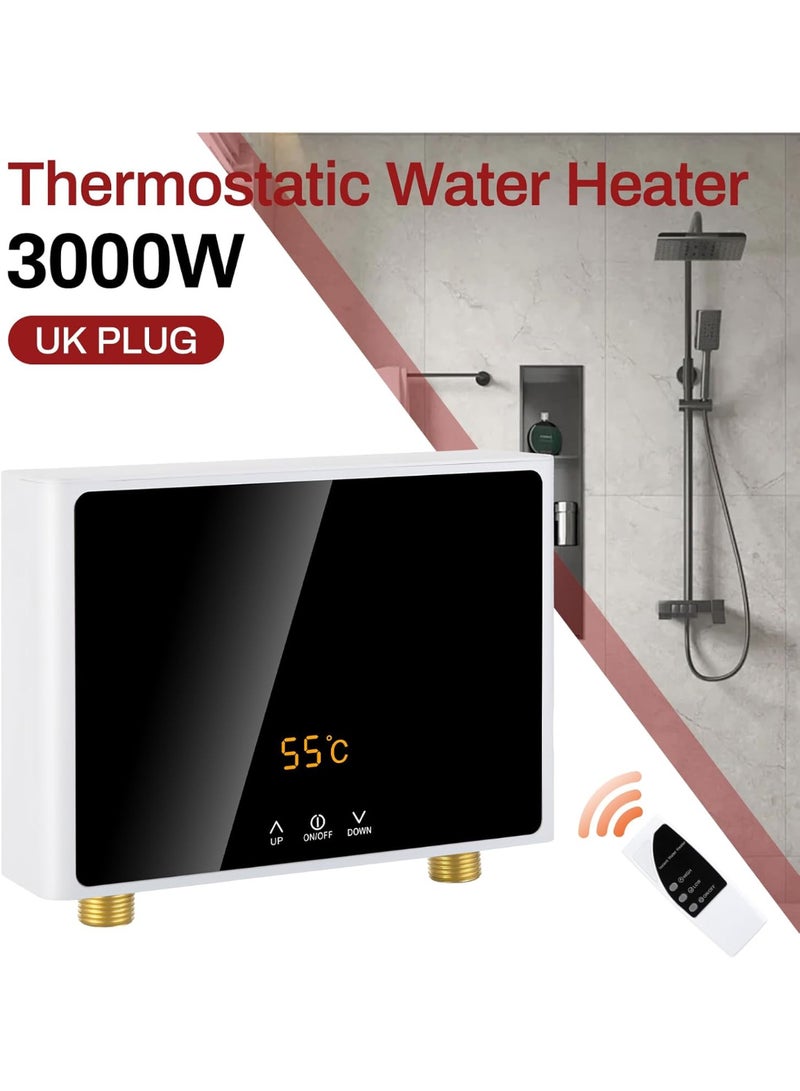 جُودِيَّة سخان ماء كهربائي، تسخين فوري وسريع مزوّد بشاشة LCD، وتحكم بالزر وبجهاز تحكم عن بُعد، قدرة ‎3000W‎ وجهد ‎220V‎ للاستخدام في المنزل والمطبخ والحمّام. - Image 2