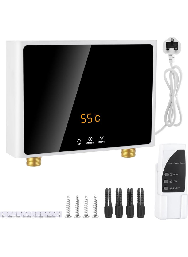 جُودِيَّة سخان ماء كهربائي، تسخين فوري وسريع مزوّد بشاشة LCD، وتحكم بالزر وبجهاز تحكم عن بُعد، قدرة ‎3000W‎ وجهد ‎220V‎ للاستخدام في المنزل والمطبخ والحمّام. - Image 1